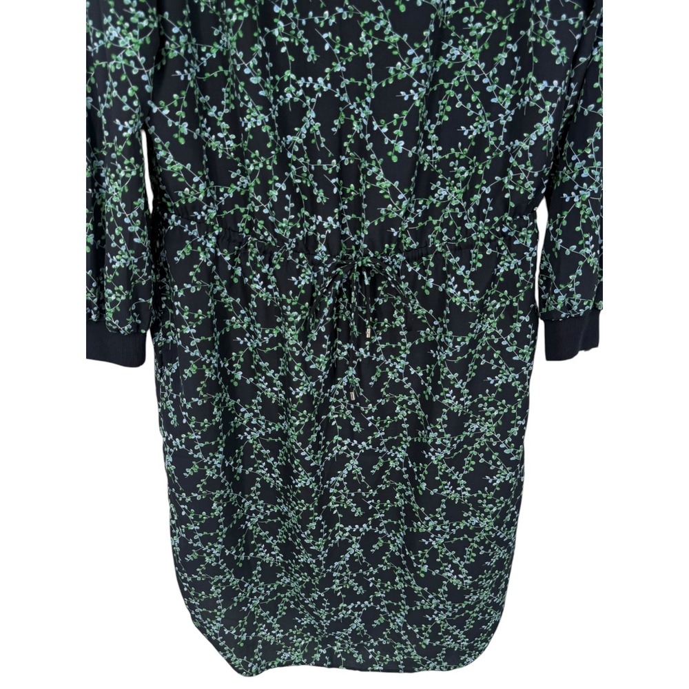 Lauren Ralph Lauren Womens Long Sleeve Floral Drawstring Waist Dress Navy Sz 10 - Picture 8 of 13